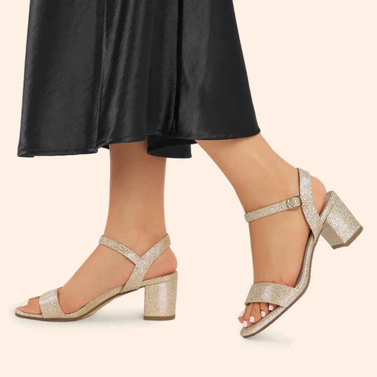 Ascenelle Women’s Wide-Toe Single-Strap Block Heel Sandals
