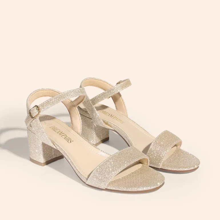 Ascenelle Women’s Wide-Toe Single-Strap Block Heel Sandals