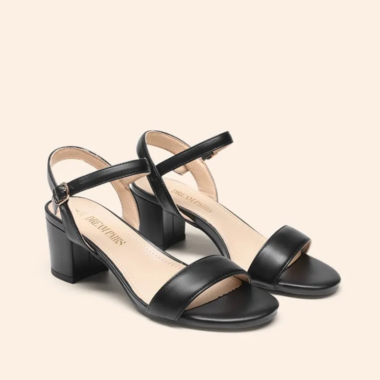 Ascenelle Women’s Wide-Toe Single-Strap Block Heel Sandals