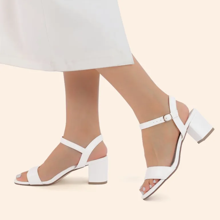 Ascenelle Women’s Wide-Toe Single-Strap Block Heel Sandals