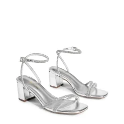Asymmetric Strap Block Heel Sandals