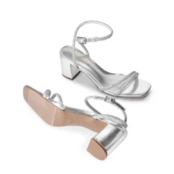 Asymmetric Strap Block Heel Sandals