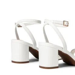 Asymmetric Strap Block Heel Sandals