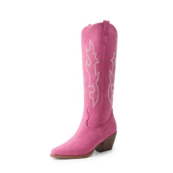 Block Heel Knee-high Cowgirl Boots