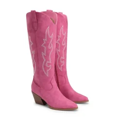 Block Heel Knee-high Cowgirl Boots