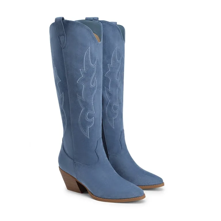 Block Heel Knee-high Cowgirl Boots