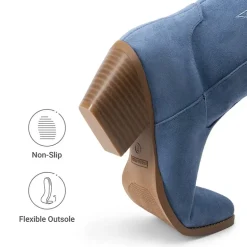 Block Heel Knee-high Cowgirl Boots