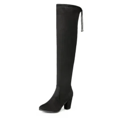 Block Heel Over The Knee Boots