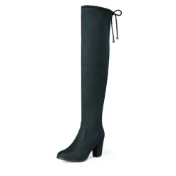 Block Heel Over The Knee Boots