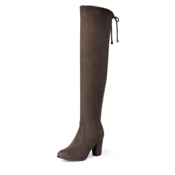 Block Heel Over The Knee Boots