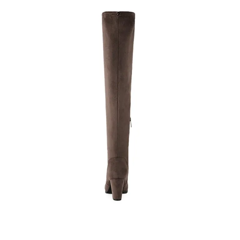 Block Heel Over The Knee Boots