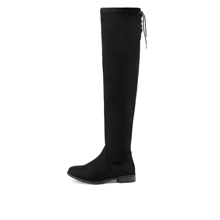 Block Heel Over The Knee High Boots