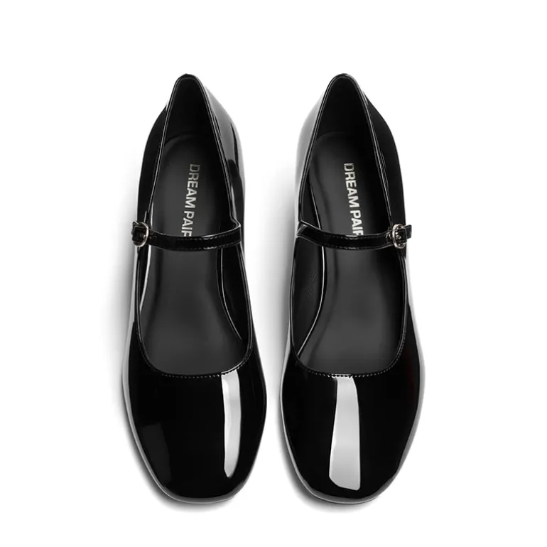 Block Heel Square Toe Mary Jane Pumps