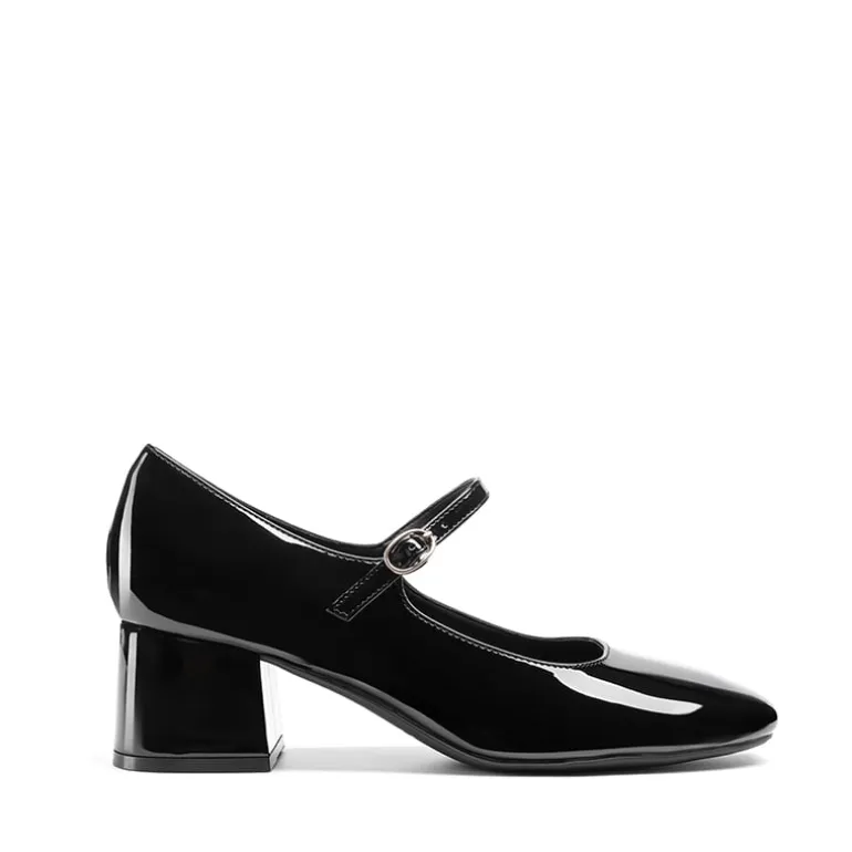 Block Heel Square Toe Mary Jane Pumps