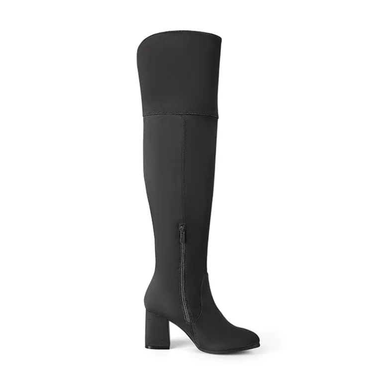 Block Heel Suede Over The Knee Boots