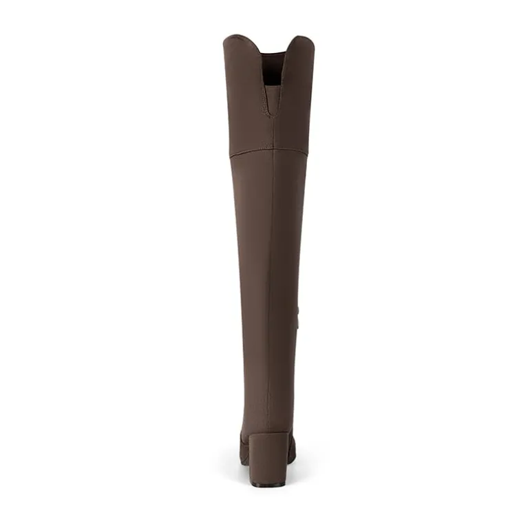 Block Heel Suede Over The Knee Boots
