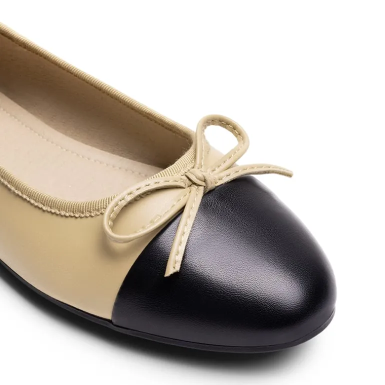 Bow Dual-tone Cap Toe Flats