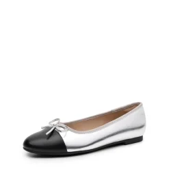 Bow Dual-tone Cap Toe Flats