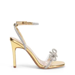 Bowknots Square Toe Rhinestone Heels