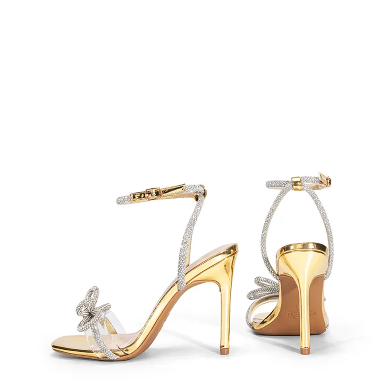 Bowknots Square Toe Rhinestone Heels
