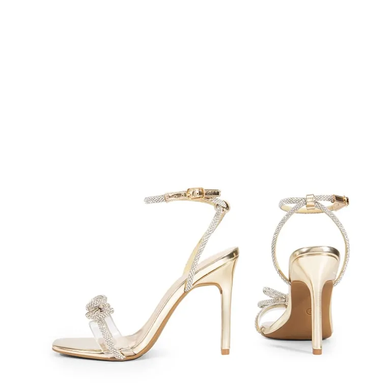 Bowknots Square Toe Rhinestone Heels