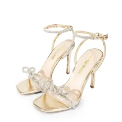 Bowknots Square Toe Rhinestone Heels