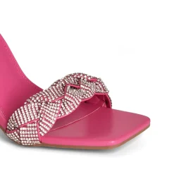 Braided Ankle Strap Block Heel Sandals