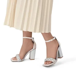Braided Ankle Strap Block Heel Sandals