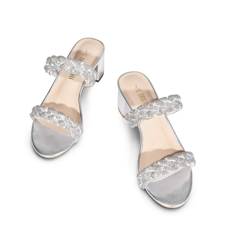 Braided Double-Strap Block Heel Sandals
