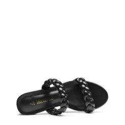 Braided Double-Strap Block Heel Sandals