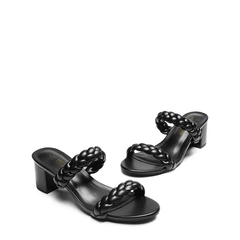 Braided Double-Strap Block Heel Sandals