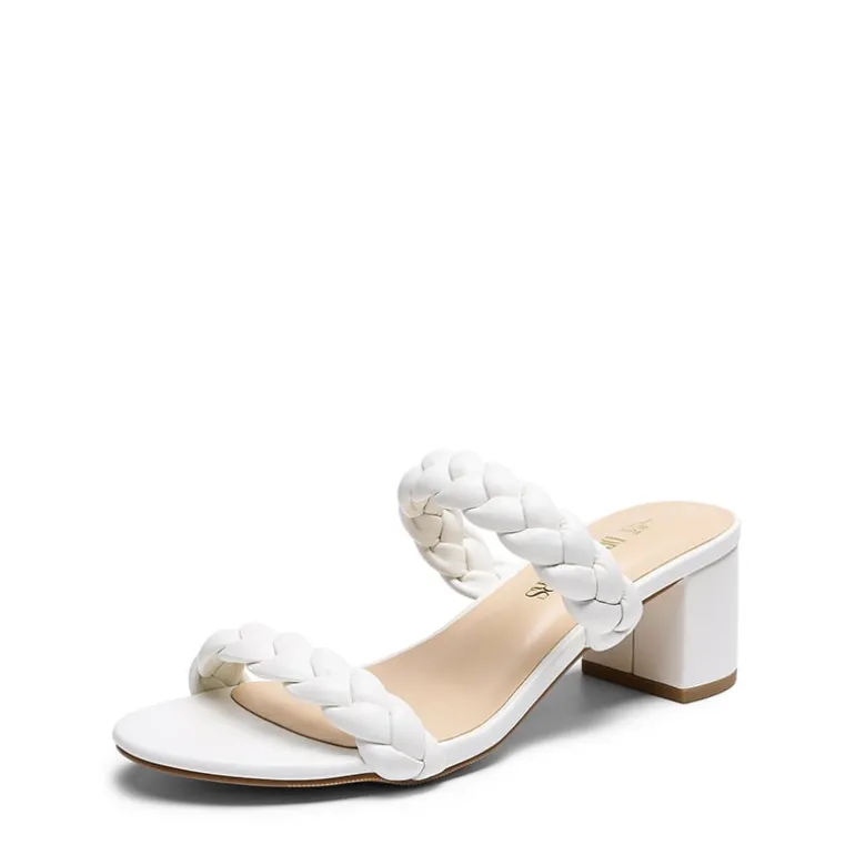 Braided Double-Strap Block Heel Sandals