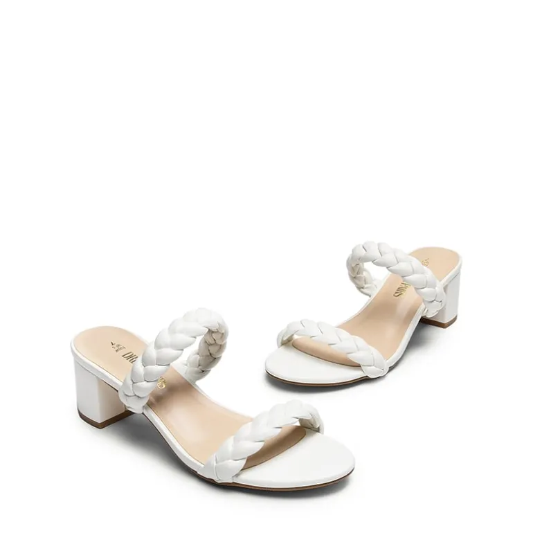 Braided Double-Strap Block Heel Sandals