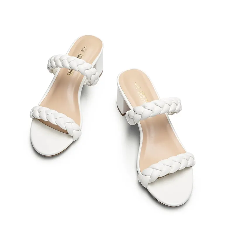 Braided Double-Strap Block Heel Sandals