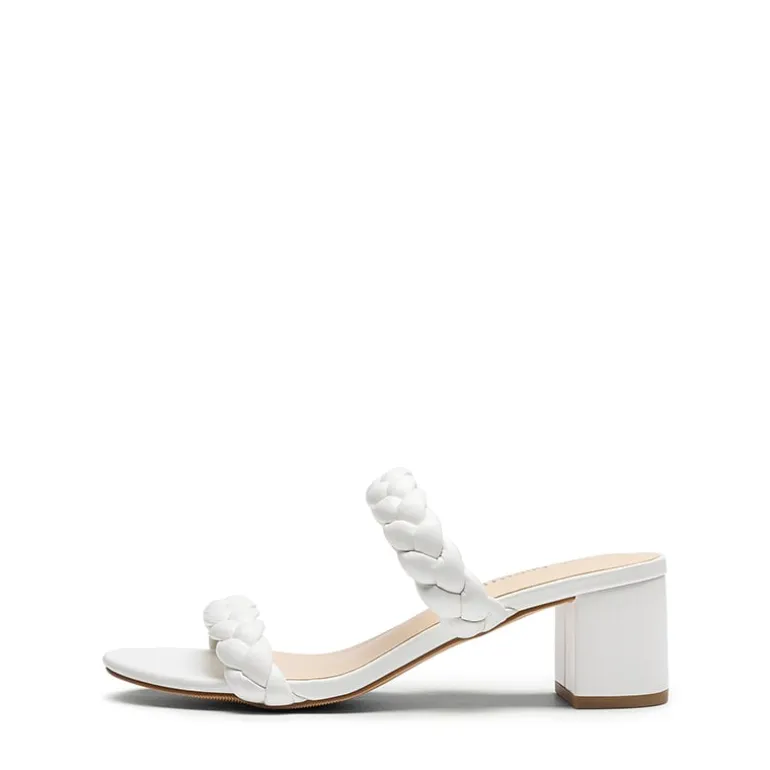 Braided Double-Strap Block Heel Sandals