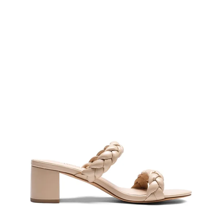 Braided Double-Strap Block Heel Sandals