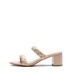 Braided Double-Strap Block Heel Sandals