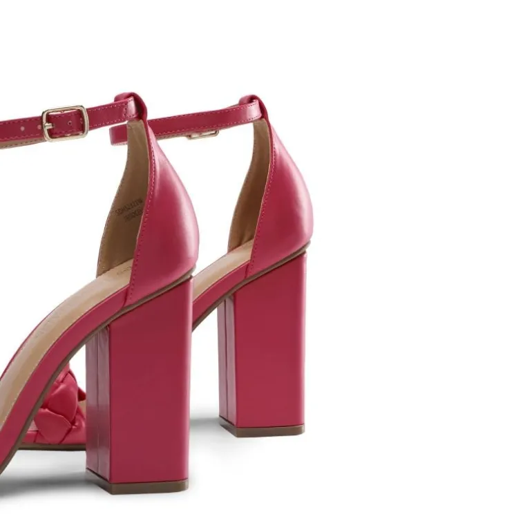 Braided Strap High Chunky Heel Sandals
