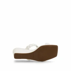 Braided Straps Square Toe Wedge Sandals