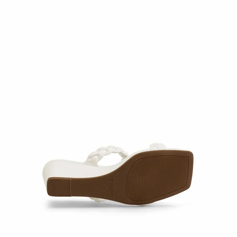 Braided Straps Square Toe Wedge Sandals