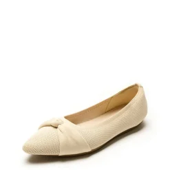 Breathable Bowknot Pointed Toe Knit Flats