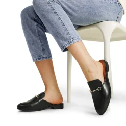 Buckle Design Slip on Mules