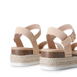 Buckle Jute Wedge Heel Sandals