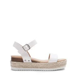 Buckle Jute Wedge Heel Sandals