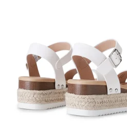 Buckle Jute Wedge Heel Sandals