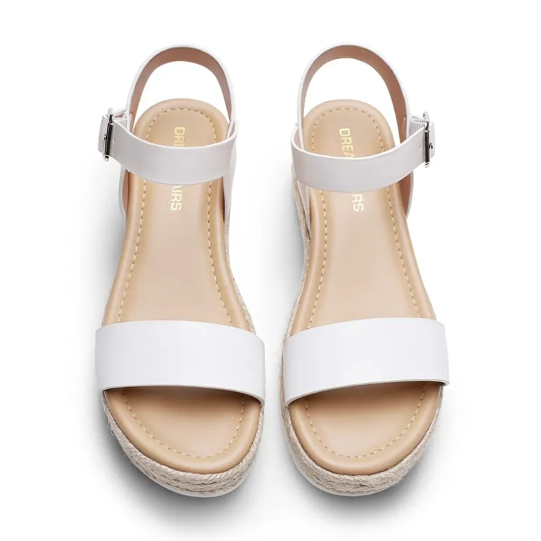 Buckle Jute Wedge Heel Sandals