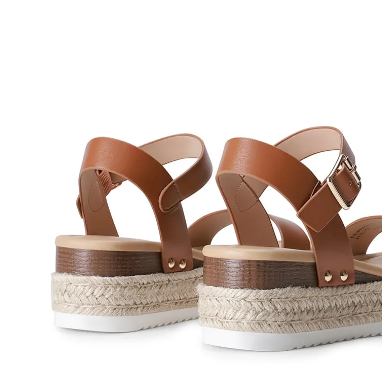 Buckle Jute Wedge Heel Sandals