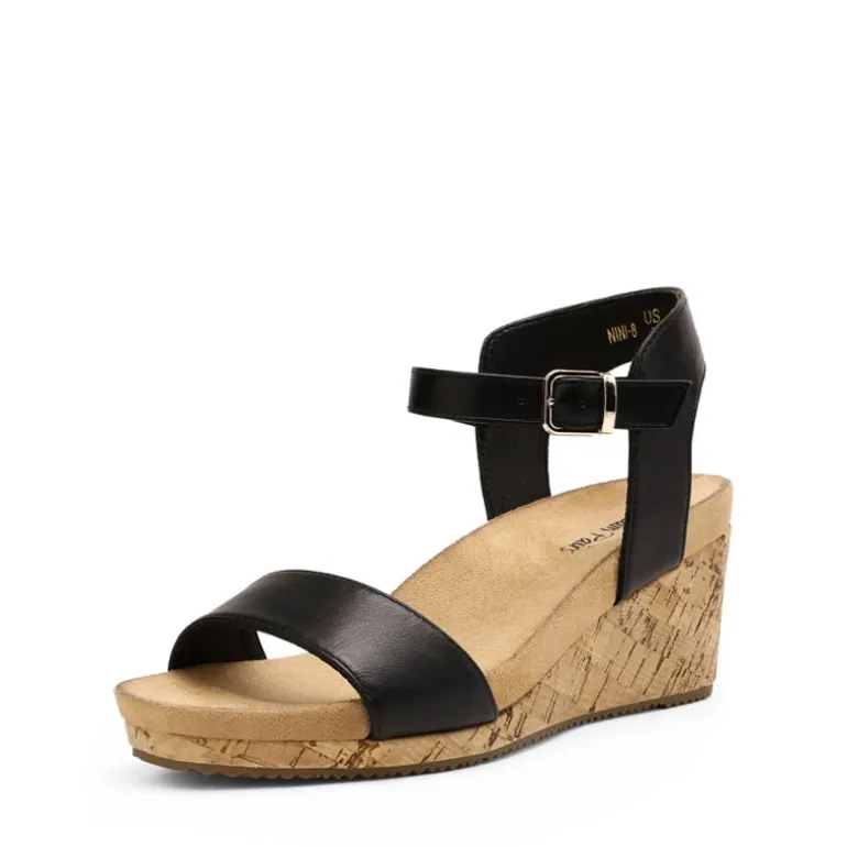 Buckle Platform Wedge Sandals