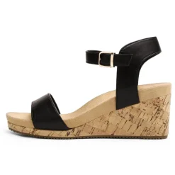 Buckle Platform Wedge Sandals