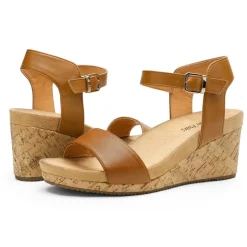 Buckle Platform Wedge Sandals